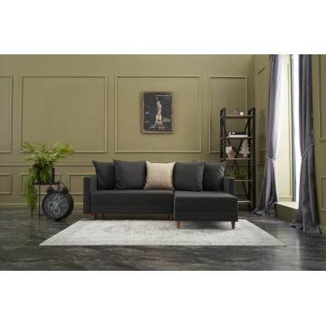 Aydam Corner Sofa Anthracite Right