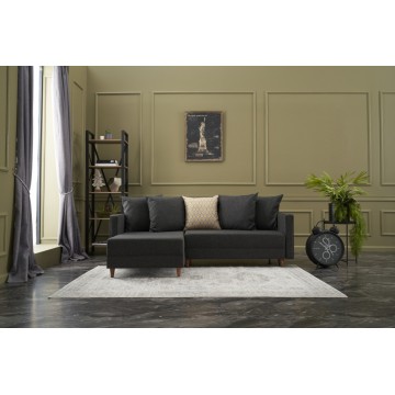 Aydam Corner Sofa Anthracite Left