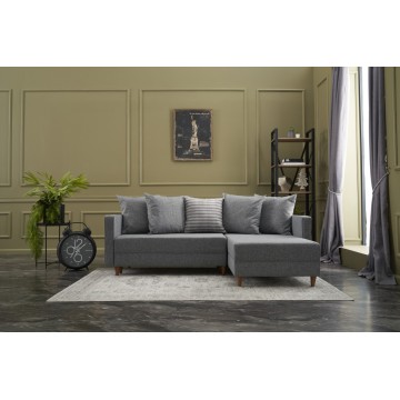 Aydam Corner Sofa Grey Right