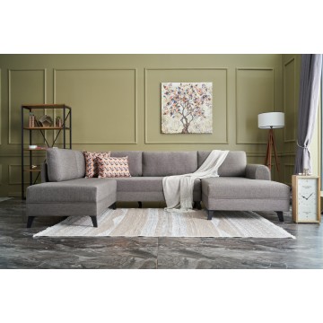 Belen Panaromic Corner Sofa Brown