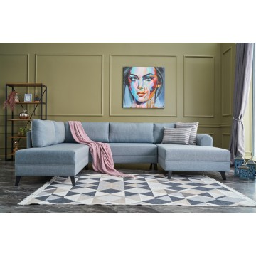 Belen Panaromic Corner Sofa Blue