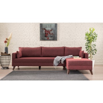 Bella Corner Sofa Burgundy Right