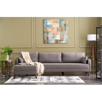 Bella Corner Sofa Brown Left