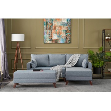 Bella Corner Mini Sofa Blue Right