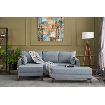 Bella Corner Mini Sofa Blue Left