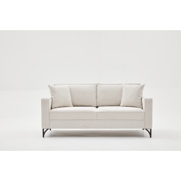 Berlin Sofa 2 Pr Cream - Black Leg