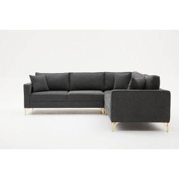 Berlin Corner Sofa Antrachite - Black Leg