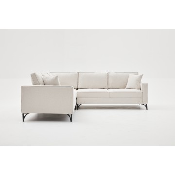 Berlin Corner Sofa Cream - Black Leg