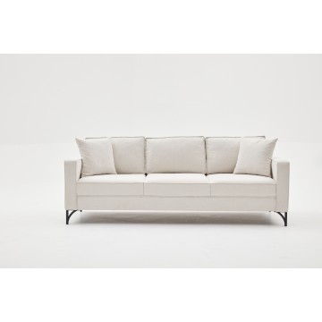 Berlin Sofa 3 Pr Cream - Black Leg