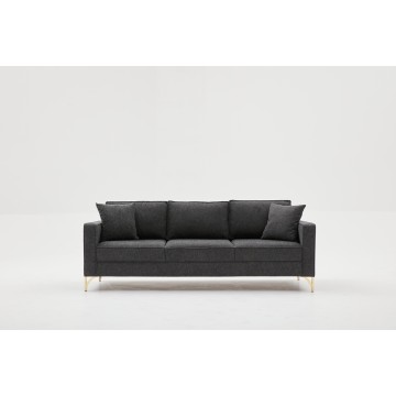 Berlin Sofa 3 Pr Antrachite - Gold Leg