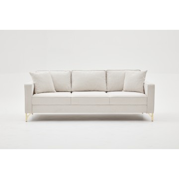 Berlin Sofa 3 Pr Cream - Gold Leg