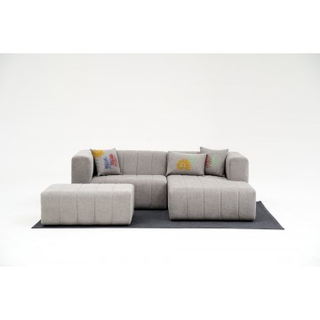 Beyza Mini Corner Sofa Right Light Grey