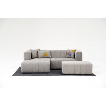 Beyza Mini Corner Sofa Left Light Grey