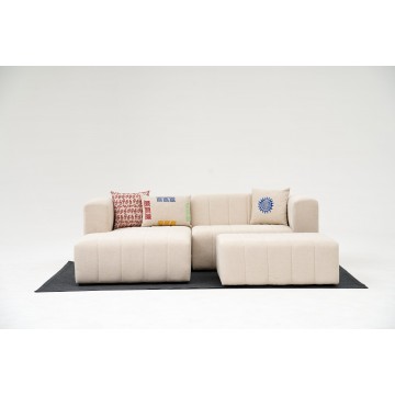 Beyza Mini Corner Sofa Left Cream