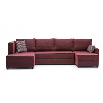 Ece Panoramic Corner Sofa Bed Burgundy