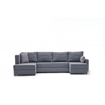 Ece Panoramic Corner Sofa Bed  Grey