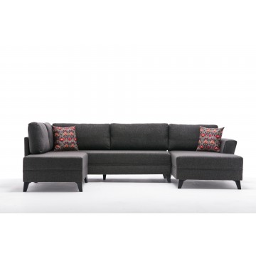 Eris Panoramic Corner Sofa Bed Anthracite