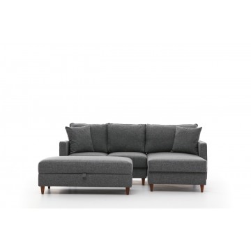 Eva Corner Sofa Bed Grey Right