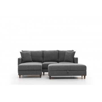 Eva Corner Sofa Bed Grey Left