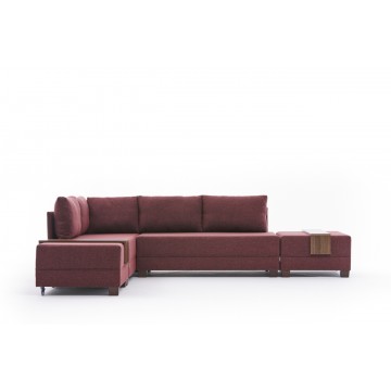 Fly Corner Sofa Burgundy Left