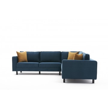 Kale Corner Sofa Velvet Petrol Green