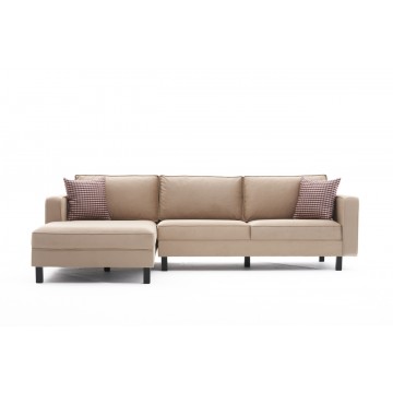 Kale Sectional Velvet Cream Left