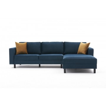 Kale Sectional Velvet Petrol Green Right