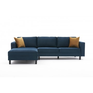 Kale Sectional Velvet Petrol Green Left