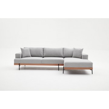 Liva Corner Sofa Grey Right