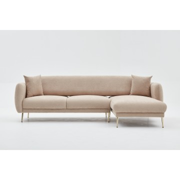 Simena Sectional Sofa Bed Right Beige