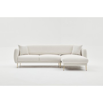 Simena Sectional Sofa Bed Right Cream