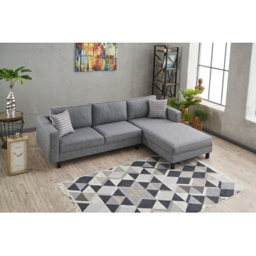 Kale Sectional Sofa Grey Couch with Right Arm Chaise