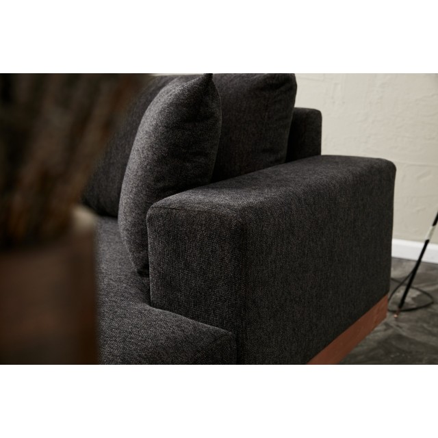 Liva Sectional Sofa Anthracite Couch with Right Arm Chaise