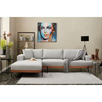 Liva Sectional Sofa Grey Couch with Left Arm Chaise