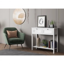 Belize White Console Table